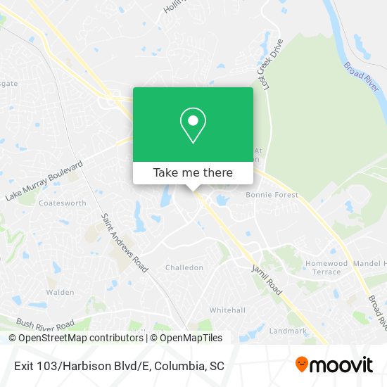 Exit 103/Harbison Blvd/E map