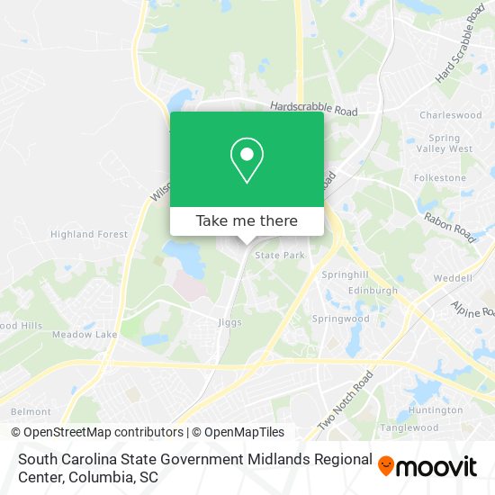 South Carolina State Government Midlands Regional Center map