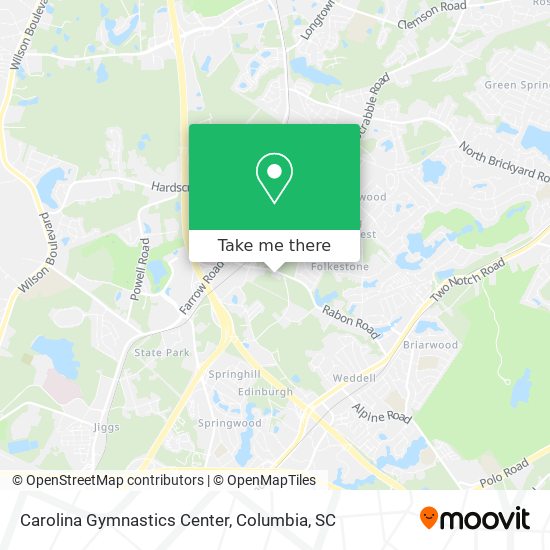 Carolina Gymnastics Center map