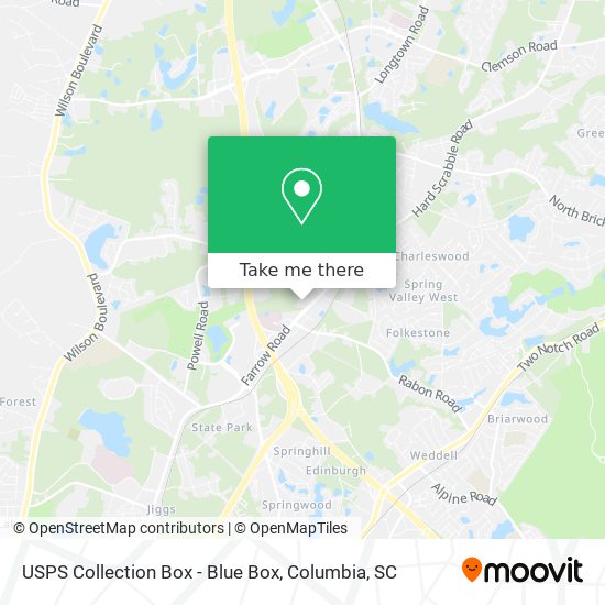 USPS Collection Box - Blue Box map