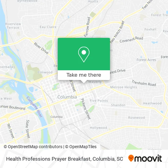 Health Professions Prayer Breakfast map
