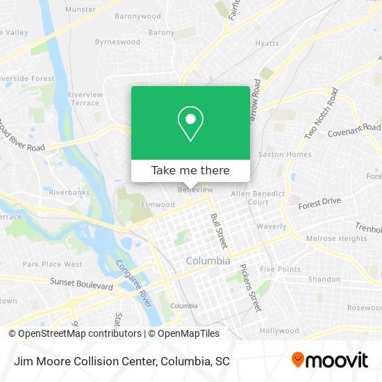 Jim Moore Collision Center map