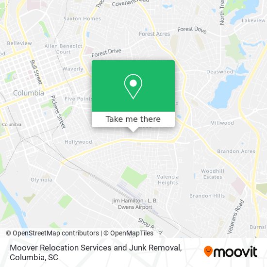 Moover Relocation Services and Junk Removal map