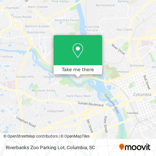 Mapa de Riverbanks Zoo Parking Lot