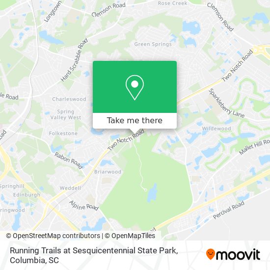 Running Trails at Sesquicentennial State Park map