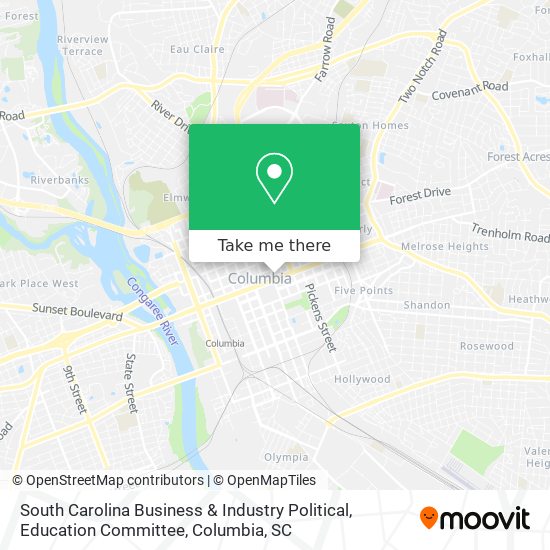 Mapa de South Carolina Business & Industry Political, Education Committee