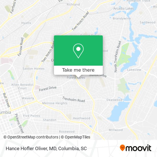 Hance Hofler Oliver, MD map