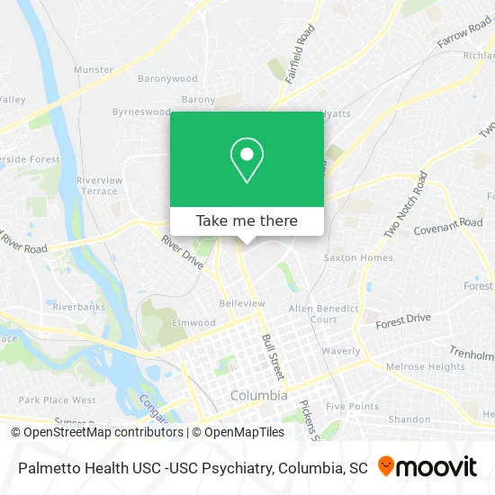 Palmetto Health USC -USC Psychiatry map