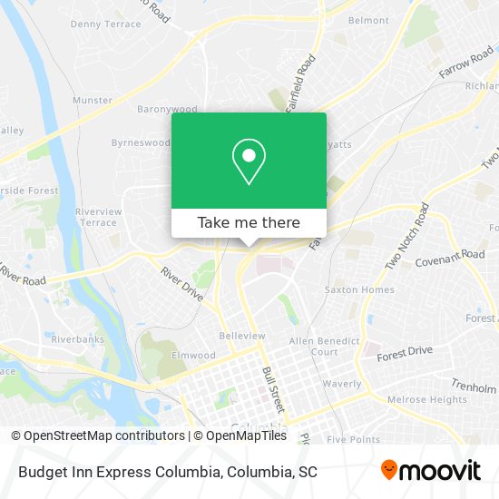 Budget Inn Express Columbia map