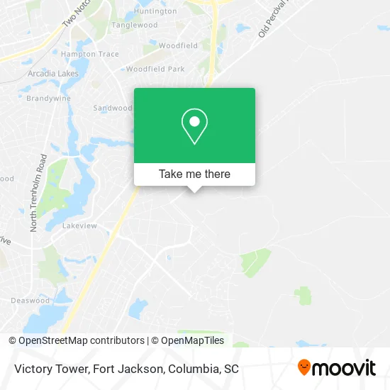 Victory Tower, Fort Jackson map