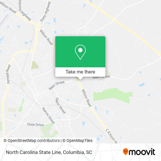 Mapa de North Carolina State Line