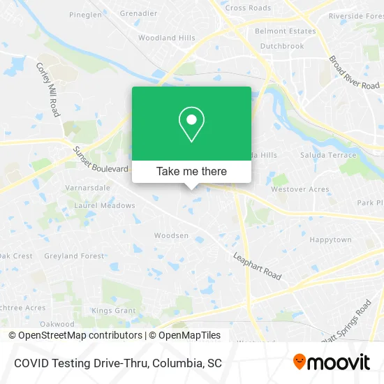 COVID Testing Drive-Thru map
