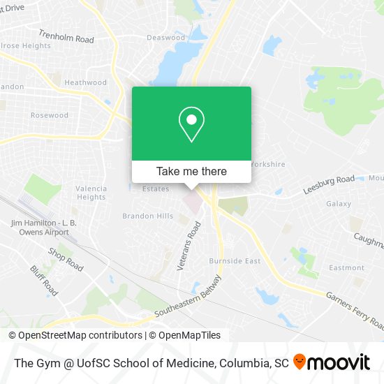 Mapa de The Gym @ UofSC School of Medicine