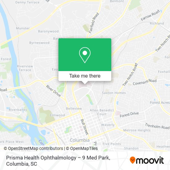 Mapa de Prisma Health Ophthalmology – 9 Med Park