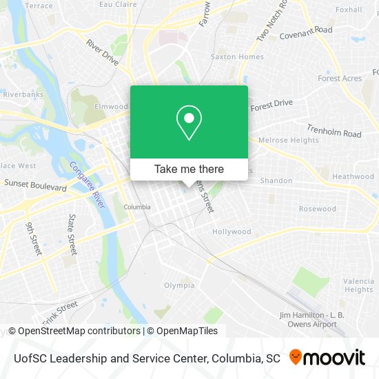 Mapa de UofSC Leadership and Service Center