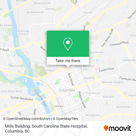 Mills Building, South Carolina State Hospital map