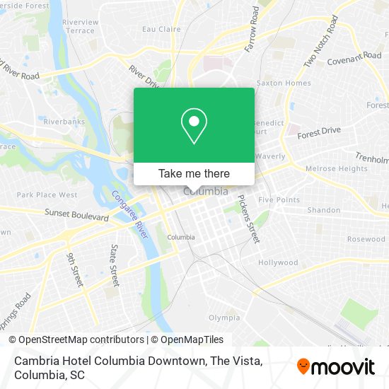 Cambria Hotel Columbia Downtown, The Vista map