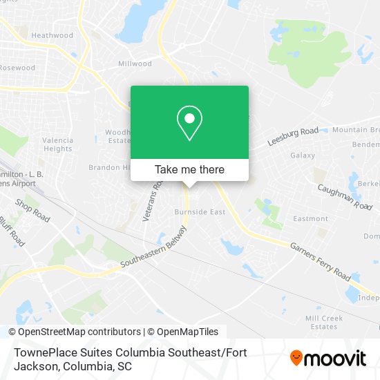 TownePlace Suites Columbia Southeast / Fort Jackson map