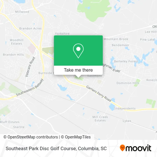 Southeast Park Disc Golf Course map