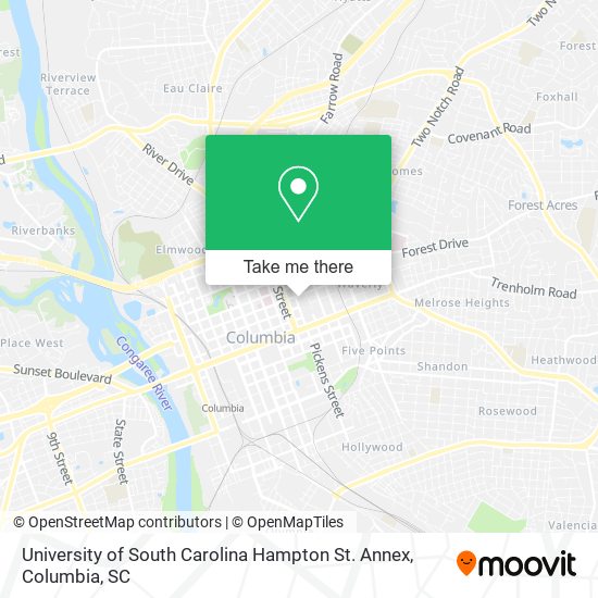 Mapa de University of South Carolina Hampton St. Annex