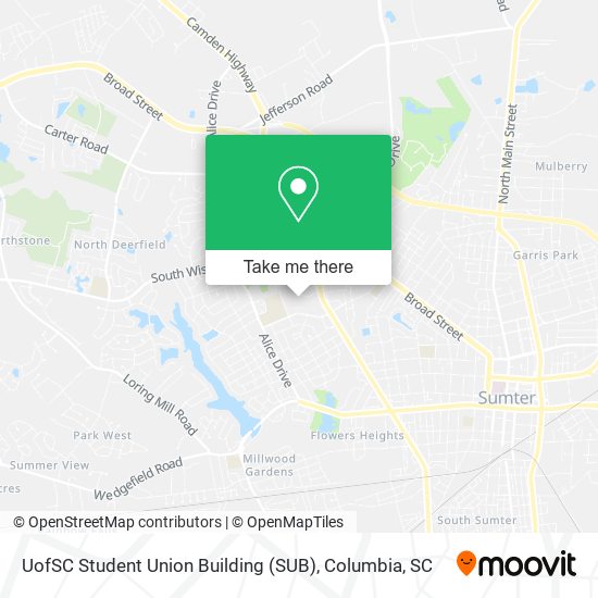 UofSC Student Union Building (SUB) map