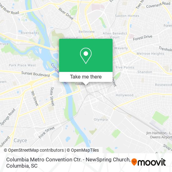 Columbia Metro Convention Ctr. - NewSpring Church map