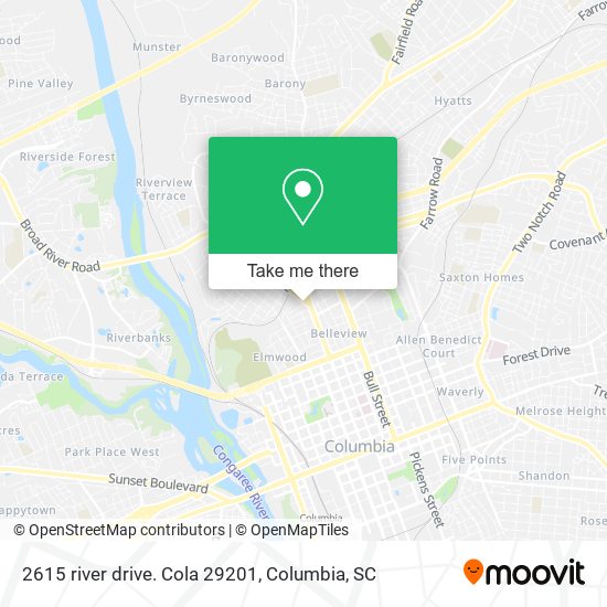 Mapa de 2615 river drive. Cola 29201