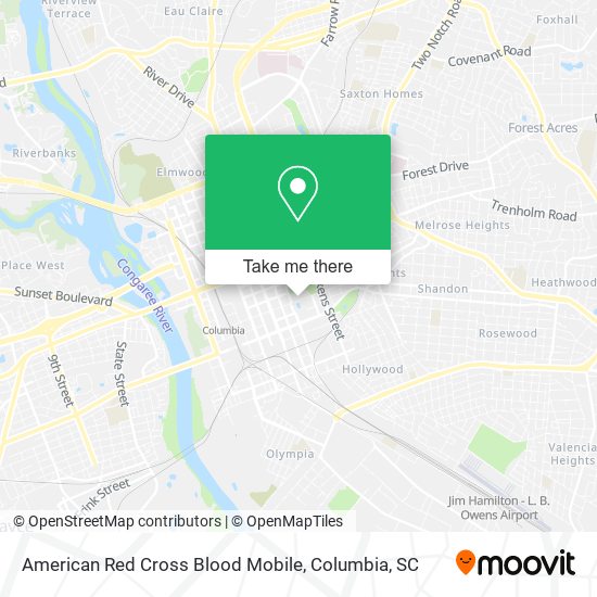 American Red Cross Blood Mobile map