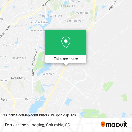 Fort Jackson Lodging map