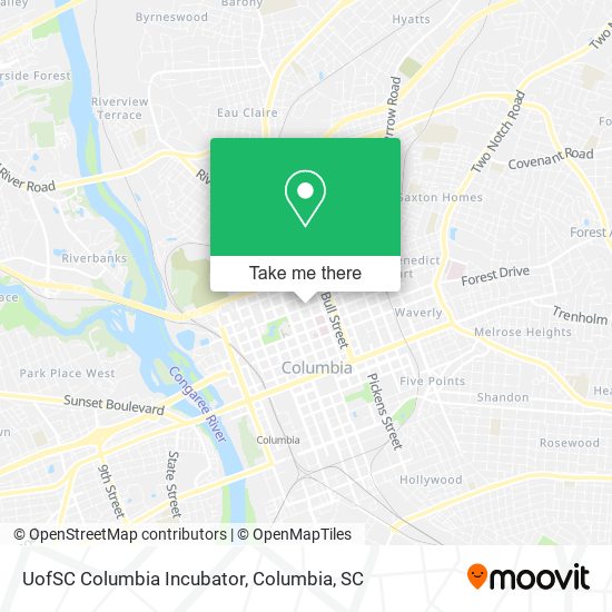 UofSC Columbia Incubator map