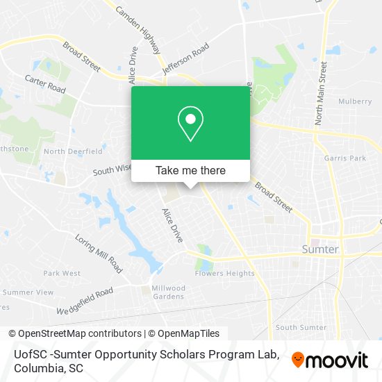 UofSC -Sumter Opportunity Scholars Program Lab map