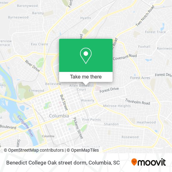 Mapa de Benedict College Oak street dorm