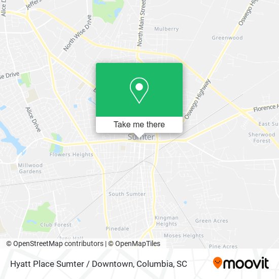 Hyatt Place Sumter / Downtown map