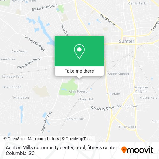 Mapa de Ashton Mills community center, pool, fitness center