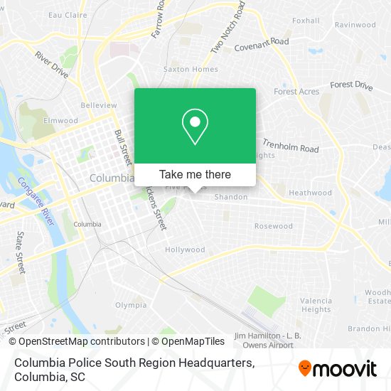 Columbia Police South Region Headquarters map