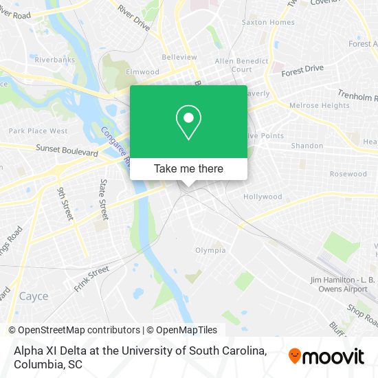 Mapa de Alpha XI Delta at the University of South Carolina