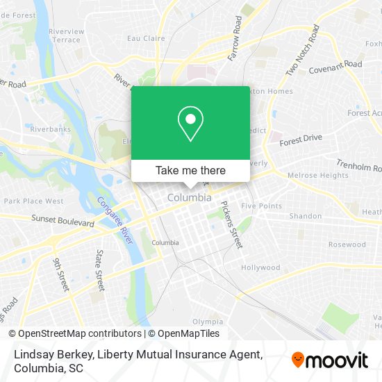 Lindsay Berkey, Liberty Mutual Insurance Agent map