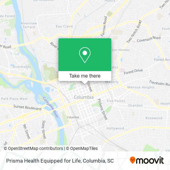 Mapa de Prisma Health Equipped for Life