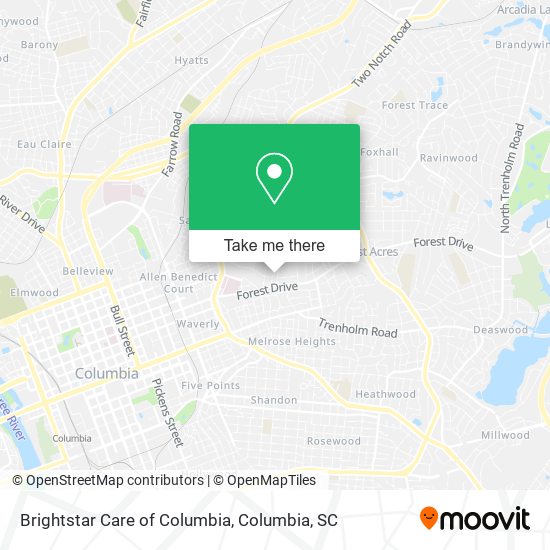 Brightstar Care of Columbia map