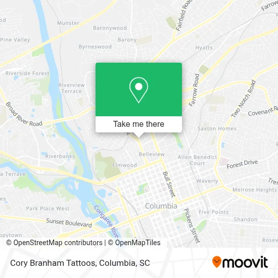 Cory Branham Tattoos map