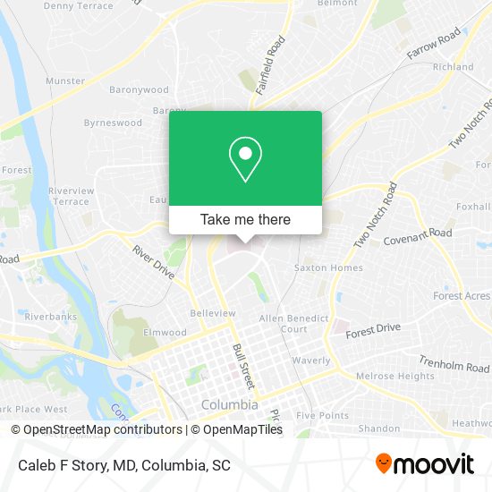 Caleb F Story, MD map