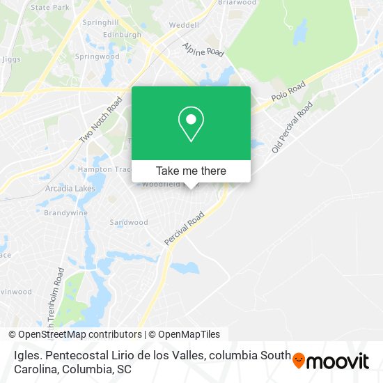 Igles. Pentecostal Lirio de los Valles, columbia South Carolina map