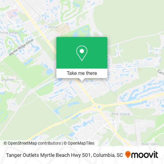 Mapa de Tanger Outlets Myrtle Beach Hwy 501
