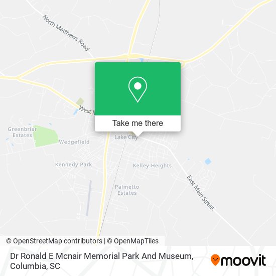 Dr Ronald E Mcnair Memorial Park And Museum map