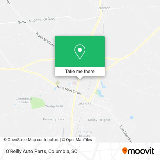 O'Reilly Auto Parts map