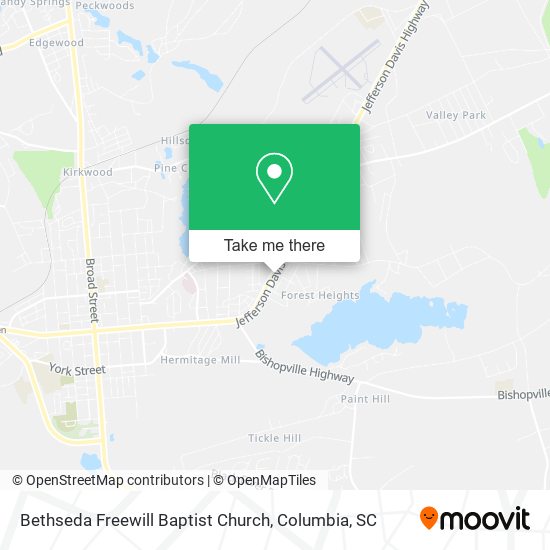 Bethseda Freewill Baptist Church map