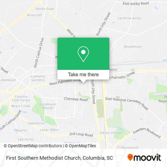 First Southern Methodist Church map