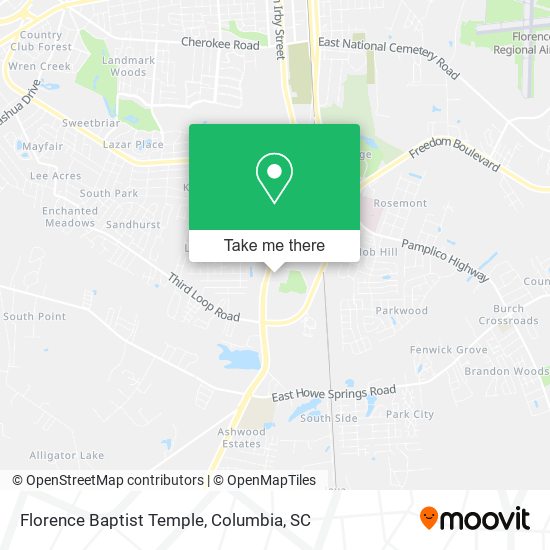 Mapa de Florence Baptist Temple