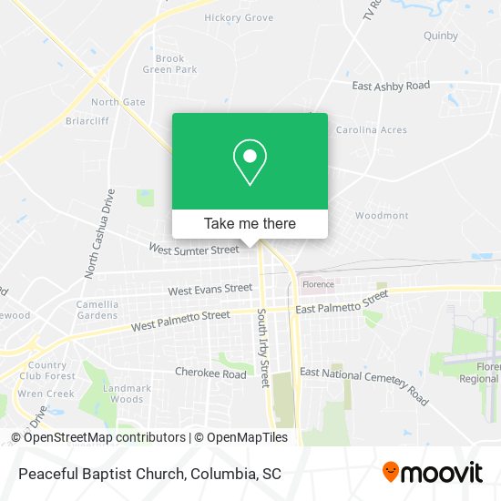 Peaceful Baptist Church map