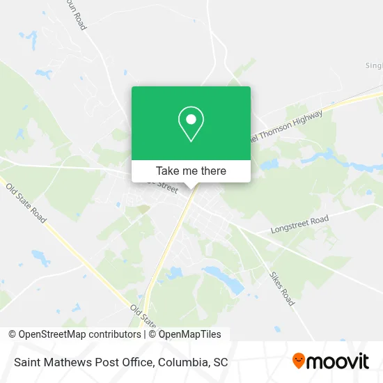 Saint Mathews Post Office map